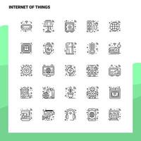 conjunto de iconos de línea de internet de las cosas conjunto 25 iconos diseño de estilo minimalista vectorial conjunto de iconos negros paquete de pictogramas lineales vector