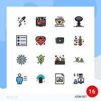 conjunto de 16 iconos modernos de la interfaz de usuario signos de símbolos para el diseño interior muebles en línea irlanda elementos de diseño de vectores creativos editables