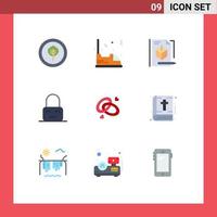 Universal Icon Symbols Group of 9 Modern Flat Colors of engagment parental file on control Editable Vector Design Elements