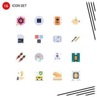 Pictogram Set of 16 Simple Flat Colors of sim card mobile sim mobile savings piggy Editable Pack of Creative Vector Design Elements