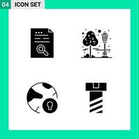 Pack of 4 Solid Style Icon Set Glyph Symbols for print Creative Signs Isolated on White Background 4 Icon Set vector