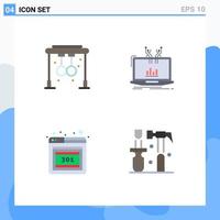 User Interface Pack of 4 Basic Flat Icons of rings browser training management error Editable Vector Design Elements