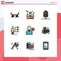 9 Creative Icons Modern Signs and Symbols of user avatar done professional ability skills Editable Vector Design Elements