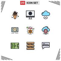 Set of 9 Modern UI Icons Symbols Signs for location easter signal decoration speaker Editable Vector Design Elements