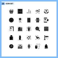 25 iconos creativos signos y símbolos modernos de la mesa de música del usuario del hombre que viven elementos de diseño vectorial editables vector