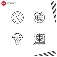 Stock Vector Icon Pack of 4 Line Signs and Symbols for arrow copyright user globe idea Editable Vector Design Elements