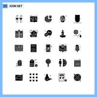 Pictogram Set of 25 Simple Solid Glyphs of user human globe gentleman facial Editable Vector Design Elements