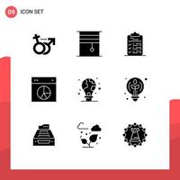 User Interface Pack of 9 Basic Solid Glyphs of pie design rolled chart document Editable Vector Design Elements