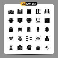 25 Black Icon Pack Glyph Symbols Signs for Responsive designs on white background 25 Icons Set vector