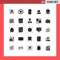 Set of 25 Modern UI Icons Symbols Signs for article document weather analyst advisor Editable Vector Design Elements