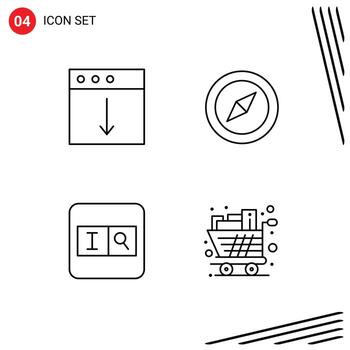 Universal Icon Symbols Group of 4 Modern Filledline Flat Colors of app text field mac map full Editable Vector Design Elements