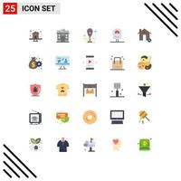 Pictogram Set of 25 Simple Flat Colors of management business meter real find Editable Vector Design Elements