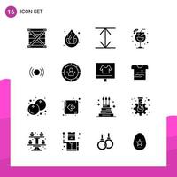 Glyph Icon set Pack of 16 Solid Icons isolated on White Background for responsive Website Design Print and Mobile Applications vector