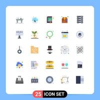 Modern Set of 25 Flat Colors Pictograph of settings product cloud delivery interface Editable Vector Design Elements