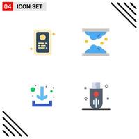 Set of 4 Commercial Flat Icons pack for assignment download cholesterol skin down Editable Vector Design Elements