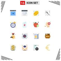 Modern Set of 16 Flat Colors Pictograph of time wizards user wizard rope Editable Pack of Creative Vector Design Elements