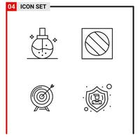 4 General Icons for website design print and mobile apps 4 Outline Symbols Signs Isolated on White Background 4 Icon Pack vector