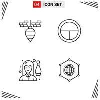 4 Icons Line Style Grid Based Creative Outline Symbols for Website Design Simple Line Icon Signs Isolated on White Background 4 Icon Set vector