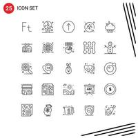 Stock Vector Icon Pack of 25 Line Signs and Symbols for rain cloud international agriculture leaf Editable Vector Design Elements