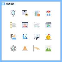Modern Set of 16 Flat Colors and symbols such as format male shipping doctor list Editable Pack of Creative Vector Design Elements
