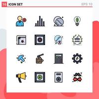 Set of 16 Modern UI Icons Symbols Signs for game air hockey hospital bulb of Editable Creative Vector Design Elements