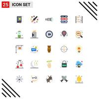 25 iconos creativos, signos y símbolos modernos de almacenamiento de datos, pintura, dispositivo informático, elementos de diseño vectorial editables vector