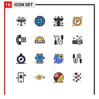 Universal Icon Symbols Group of 16 Modern Flat Color Filled Lines of apps public care signs medicine Editable Creative Vector Design Elements