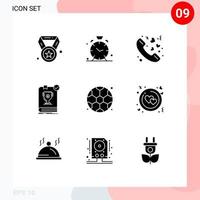 Pictogram Set of 9 Simple Solid Glyphs of education rule call leader book Editable Vector Design Elements