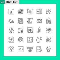 Pack of 25 Line Style Icon Set Outline Symbols for print Creative Signs Isolated on White Background 25 Icon Set vector