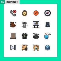 16 iconos creativos signos y símbolos modernos de símbolo de galleta orientación temporal verificar elementos de diseño de vectores creativos editables