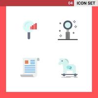 Modern Set of 4 Flat Icons Pictograph of find data signal lifestyle file Editable Vector Design Elements