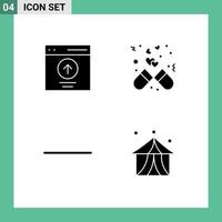 Pack of 4 Modern Solid Glyphs Signs and Symbols for Web Print Media such as communication medicine upload dose subtract Editable Vector Design Elements