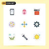 9 Creative Icons Modern Signs and Symbols of location arrow egg stars science Editable Vector Design Elements