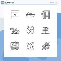 9 Thematic Vector Outlines and Editable Symbols of playstation game yacht console oil Editable Vector Design Elements