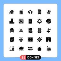 Pictogram Set of 25 Simple Solid Glyphs of district finance pie chart bag business reporting Editable Vector Design Elements