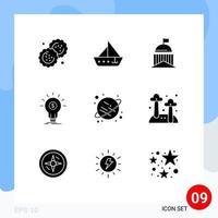 9 Universal Solid Glyphs Set for Web and Mobile Applications money financial yacht finance ireland Editable Vector Design Elements