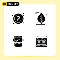 Mobile Interface Solid Glyph Set of 4 Pictograms of help mask info canada weld Editable Vector Design Elements