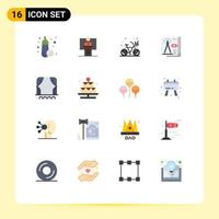 16 Universal Flat Color Signs Symbols of paper document room design hot Editable Pack of Creative Vector Design Elements