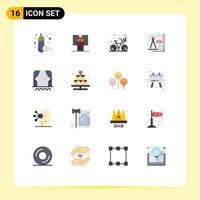 16 Universal Flat Color Signs Symbols of paper document room design hot Editable Pack of Creative Vector Design Elements