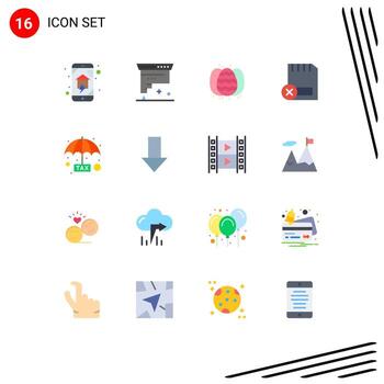 conjunto de colores planos de interfaz móvil de 16 pictogramas de hardware computadoras tarjeta de desarrollo robbit paquete editable de elementos creativos de diseño de vectores