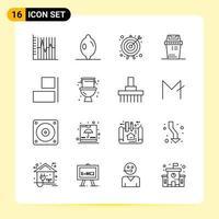 16 Creative Icons for Modern website design and responsive mobile apps 16 Outline Symbols Signs on White Background 16 Icon Pack vector