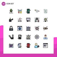 Stock Vector Icon Pack of 25 Line Signs and Symbols for check list view basket space telescope Editable Vector Design Elements