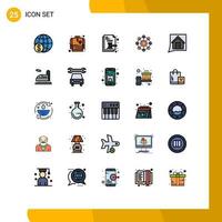 25 User Interface Filled line Flat Color Pack of modern Signs and Symbols of contact machine learning auction machine legal Editable Vector Design Elements