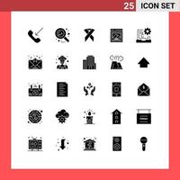 25 iconos creativos signos y símbolos modernos de codificación c interfaz de imagen de cinta elementos de diseño vectorial editables vector