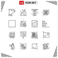 16 Icons Line Style Grid Based Creative Outline Symbols for Website Design Simple Line Icon Signs Isolated on White Background 16 Icon Set vector