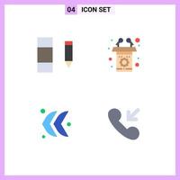 Modern Set of 4 Flat Icons and symbols such as column left podium speech call Editable Vector Design Elements