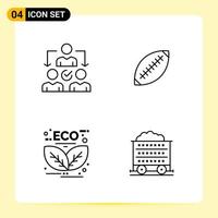 4 Creative Icons for Modern website design and responsive mobile apps 4 Outline Symbols Signs on White Background 4 Icon Pack vector