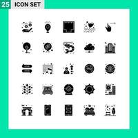 Universal Icon Symbols Group of 25 Modern Solid Glyphs of finger farming connection cultivation port Editable Vector Design Elements