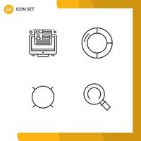 Pictogram Set of 4 Simple Filledline Flat Colors of conversion money web finance generic Editable Vector Design Elements