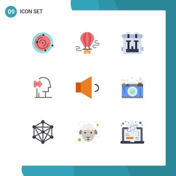 Flat Color Pack of 9 Universal Symbols of speaker solutions back pack solution psychiatry Editable Vector Design Elements